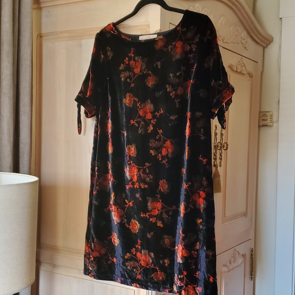 Loft Velvet Floral Dress